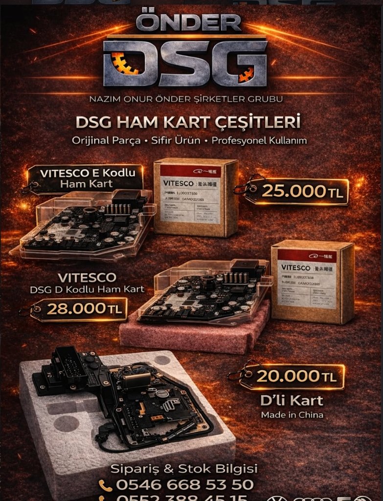 DSG Ham Kart Çeşitleri